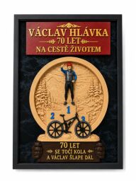 3D obraz k 70. narozeninám – cyklistický motiv